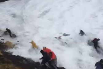 Разбегались и кричали: в Исландии гигантская волна накрыла туристов. Видео