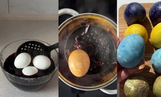 Крашенки без химии: красим яйца в разные цвета натуральными красителями/Сделать такие пасхальные яйца можно вместе с детьми