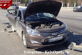Под Киевом на Одесской трассе Fiat на большой скорости въехал в Hyundai
