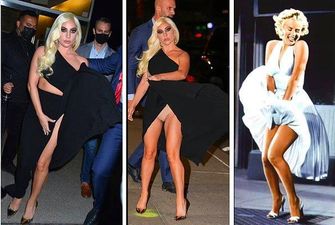 Леди Гага повторила культовый момент Мэрилин Монро с платьем, показав не только ноги