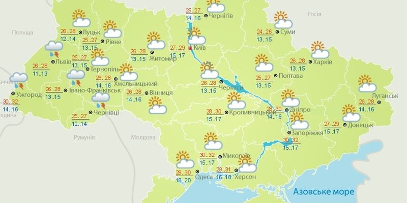 Прогноз погоды на выходные: в Украину возвращается летняя жара