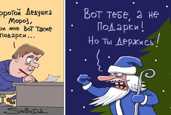 Медведев попал на жесткую карикатуру с Дедом Морозом из-за обещаний для россиян