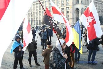 В центре Киева собрали акцию в поддержку независимости Беларуси