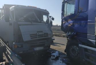 На мосту под Николаевом столкнулись две фуры, пострадал водитель