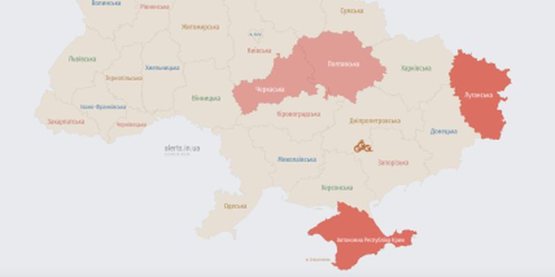 Захватчики атакуют Украину ударными беспилотниками: карта тревог