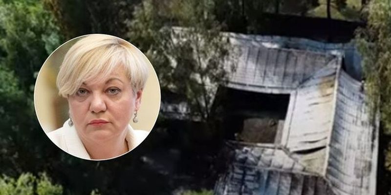 Под Киевом сожгли дом Гонтаревой: видео с высоты птичьего полета