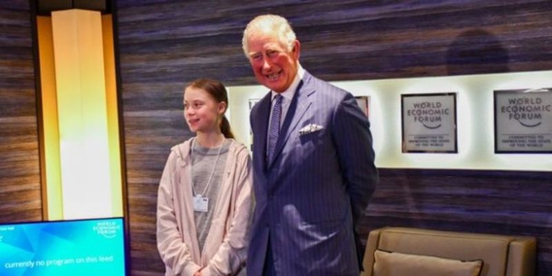Грета Тунберг встретилась в Давосе с британским принцем Чарльзом