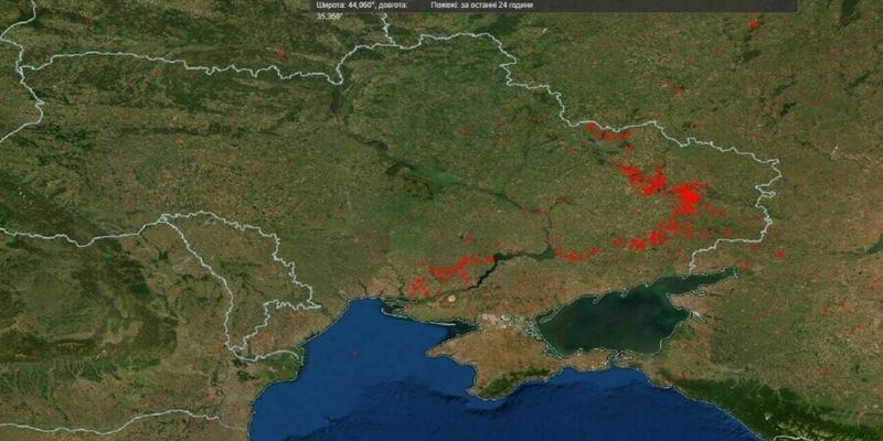 В NASA показали вид линии фронта в Украине из космоса