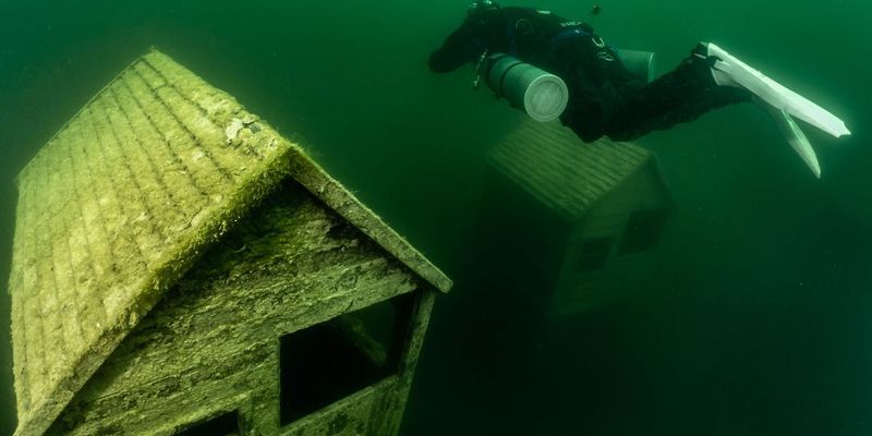 На дне "самого чистого" озера в Германии обнаружилась подводная деревня