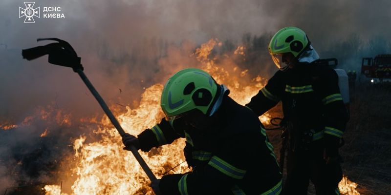 Как спасатели в Киеве ликвидировали масштабный пожар в экосистемах: появились фото и видео