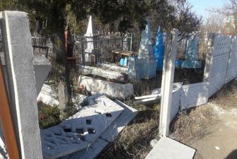В Запорожской области вандалы устроили погром на кладбище