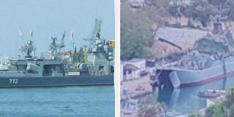У Севастополі викрили підбитий корабель РФ: його ремонтують росіяни