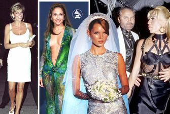 10 самых невероятных платьев Versace — от тропического наряда Дженнифер Лопес до мини-костюмов принцессы Дианы