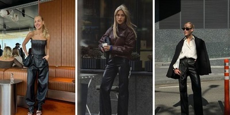 Кожаные брюки – модное приобретение этой весной: с чем их сочетает Даша Квиткова/Идеи стилизаций от украинской блогерши