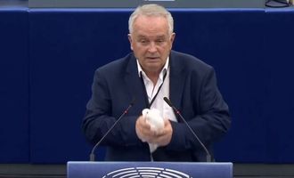 В Европарламенте депутат во время выступления выпустил голубя и пожелал миру Украины и России