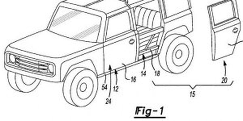 Ford регистрирует конструкцию быстросъёмных дверей для внедорожника Bronco