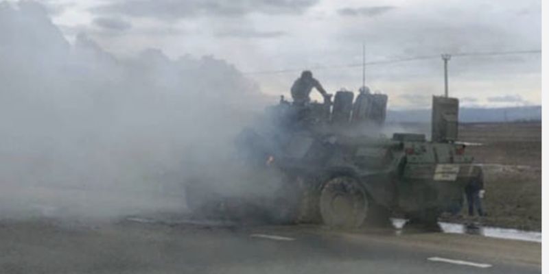 В окупованому Криму згорів бронетранспортер російської армії
