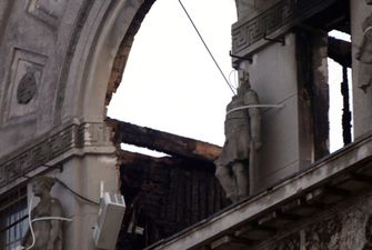 В Одессе демонтировали часть стены колледжа высотой в два этажа