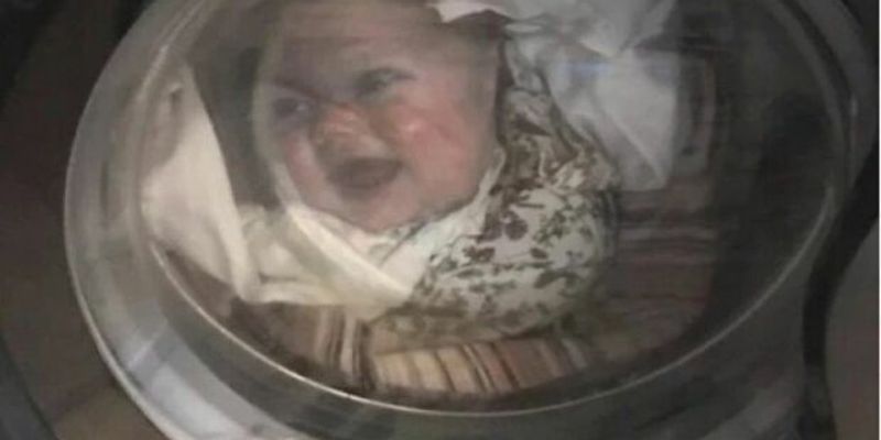 В сети обсуждают курьез с отцом, который испугался за ребенка в стиральной машине