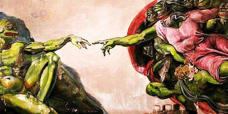 Петербургский художник превращает интернет-мем «лягушенок Пепе» в классическое искусство