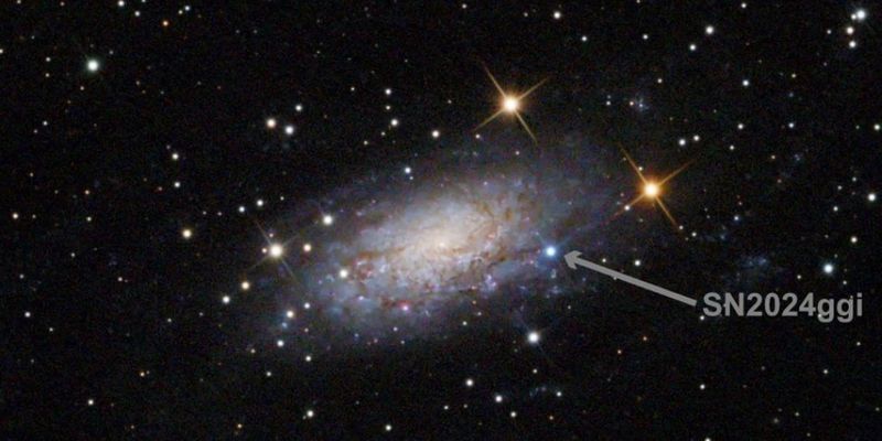 Получен снимок первой сверхновой в галактике на расстоянии 22 млн световых лет от нас