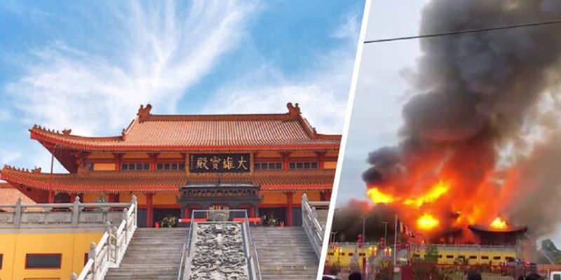 Дым виден за 15 км: в австралийском Мельбурне горит буддийский храм