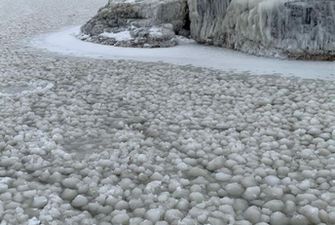 Озеро в Канаде покрылось ледяными яйцами и иглами: фото и видео необычного явления