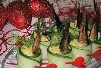 На новогодний стол: Бомбическая закуска со шпротами и свежим огурцом