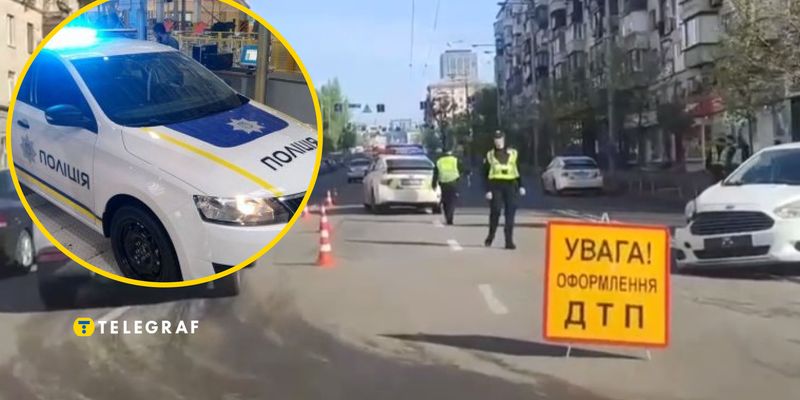В Киеве перекрыли улицу из-за ДТП с травмированной полицейской: люди идут 2 квартала к метро