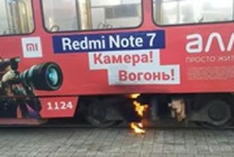 Во Львове на ходу загорелся трамвай