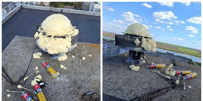 Мешала спать: сирену воздушной тревоги в Одесской области задули монтажной пеной