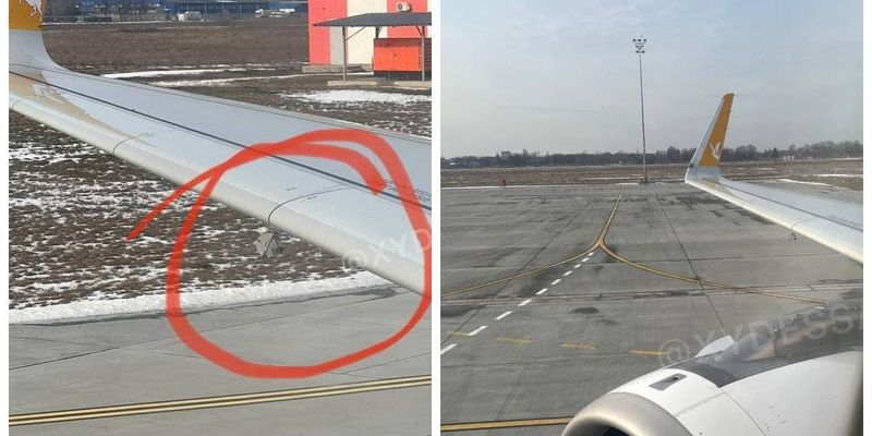 В шаге от катастрофы: в Одессе пассажир заметил лишнюю деталь под крылом самолета