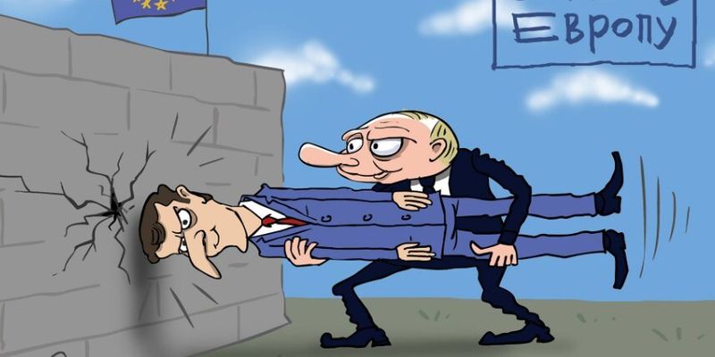 Пробивает "окно в Европу": встречу Путина с Макроном высмеяли меткой карикатурой