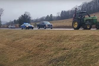 Самая медленная погоня: в США полиция час преследовала злоумышленника на тракторе