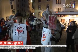 Форум в Давосі: екоактивісти провели акції протесту у костюмах коал