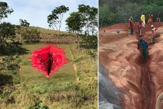В Бразилии установили 33-метровую вагину - глубина арт-объекта составляет 6 метров/Арт-объект уже вызвал споры между моралистами и поклонниками современного искусства