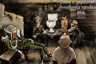 Мародерство россиян на украинских кораблях высмеяли жесткой карикатурой