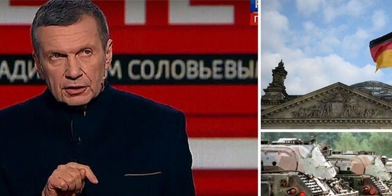 "Мы будем считать Германию законной целью": Соловьев устроил истерику из-за танков для Украины и попытался напугать Берлин. Видео