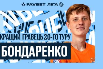 Форвард «Мариуполя» Бондаренко - лучший футболист 20 тура УПЛ