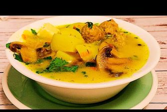 Сырный суп с фрикадельками и грибами от Вкусная Тарелка