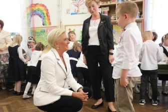 Первая леди Польши посетила школьников во львовском лицее