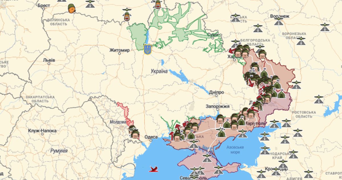 Онлайн-карта бойових дій в Україні: де точаться бої на 10.09.2022