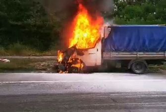 В Киеве посреди дороги вспыхнуло авто: первые фото и видео