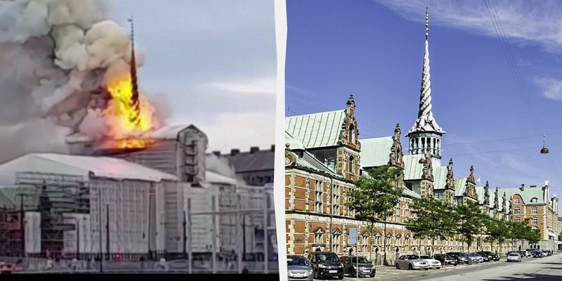 Дания в отчаянии: в Копенгагене сгорела 400-летняя биржа, она была символом города