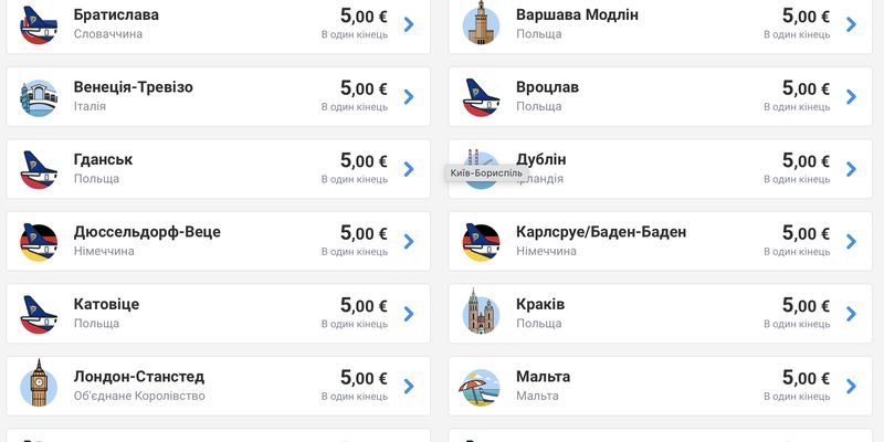 Все по пять евро: Ryanair распродает билеты по 150 грн