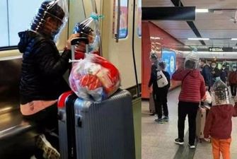 В Китае из-за вируса не найти маски, люди ходят с бутылками на головах: видео