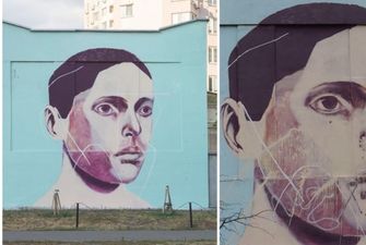 Неизвестные испортили мурал бразильского художника на столичных Позняках
