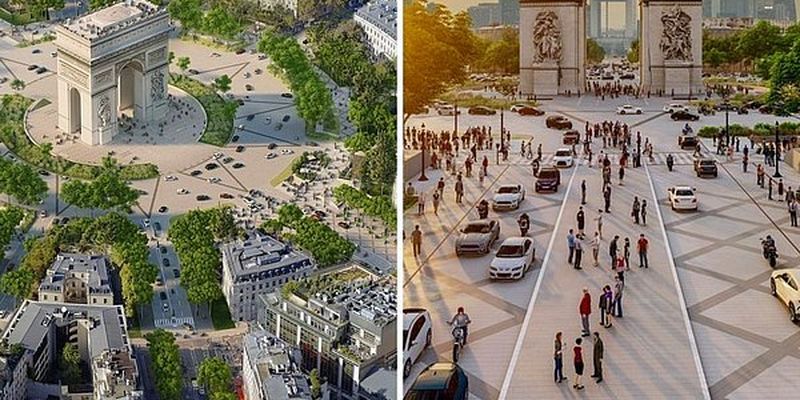 Париж планирует превратить Champs Elysees в огромный сад протяженностью 1,6 км