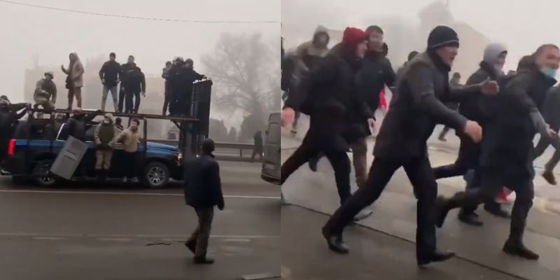 В Казахстане возобновился бунт: полицейским приходится сбегать от протестующих
