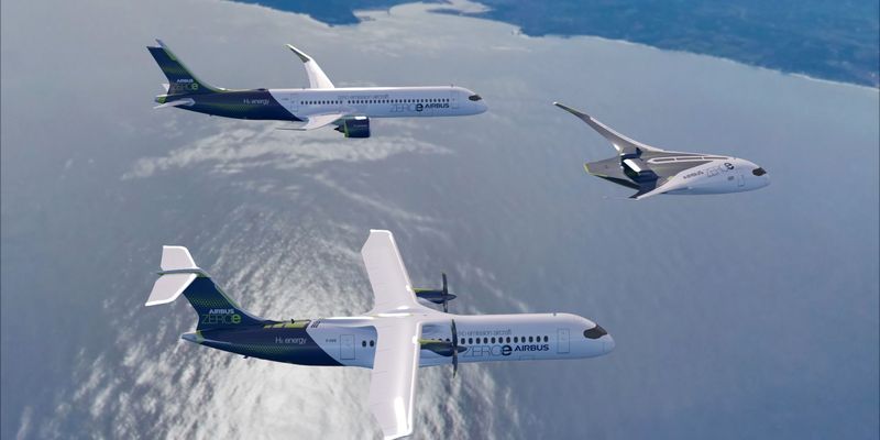Проект ZEROe: Airbus презентував три концепти водневих лайнерів з нульовими викидами